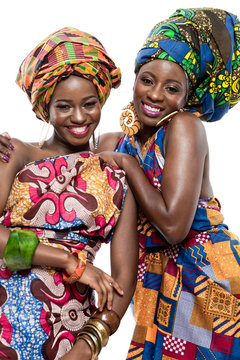 Two young African fashion models.