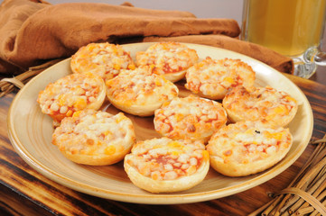 Bagels with pizza toppings