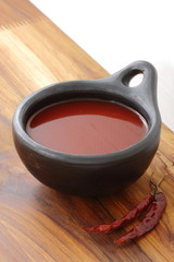 Red hot chili sauce