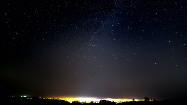 The motion of the Milky Way in the sky. Time lapse