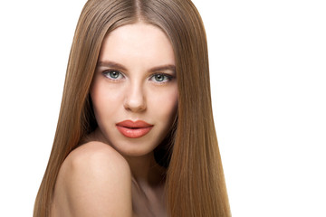 Naklejka premium girl with long blond hair