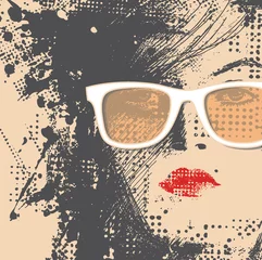 Foto auf Acrylglas Frauengesicht Frauen mit Sonnenbrille