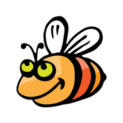 Funny cartoon bee.
