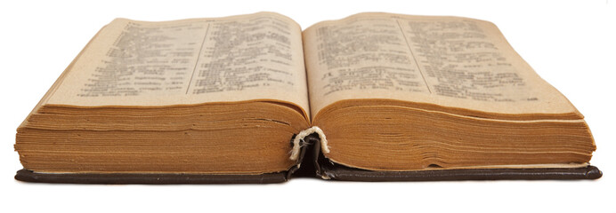 Open old vintage book