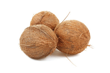 Coconut on a white background