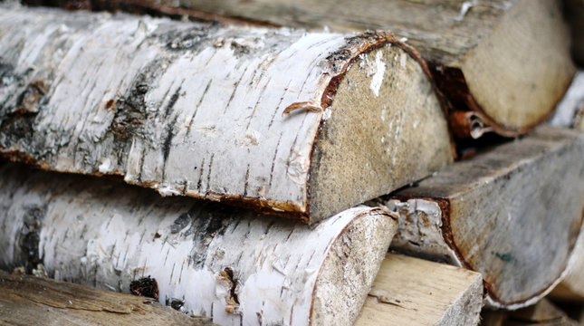 Stacked chopped firewood