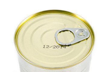 Aluminum tin can. Close Up