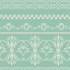 seamless pattern with swirling decorative floral elements - 49637245