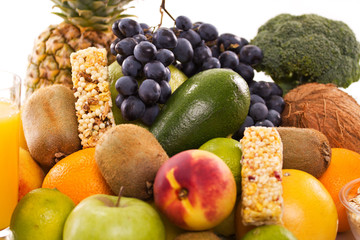 Fruit on a white background
