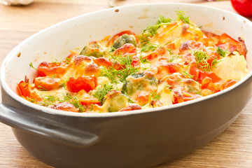 vegetables baked with cheese