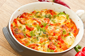 vegetables baked with cheese