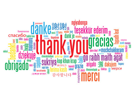 "THANK YOU" Tag Cloud (a lot thanks gratitude message)