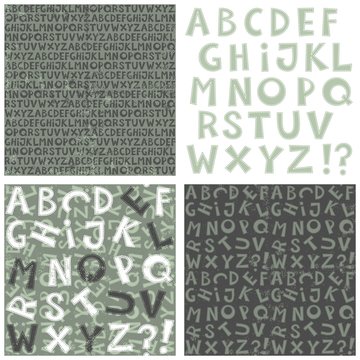 alfabet monochromatyczne litery i tła zestaw scrapbook