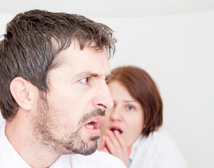 Obraz premium Portrait of upset young couple