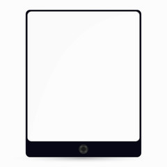 Tablet computer with white screen. Vector illustration