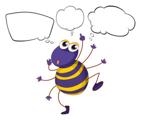 A colorful bee with empty callouts