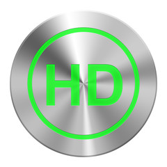 Edelstahl  HD Button Grün