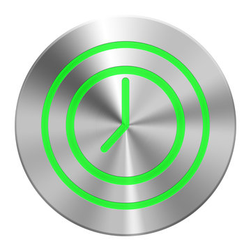 Edelstahl Uhr Button Gr&uuml;n