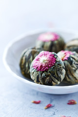 White Tea Balls with Lychee Flower