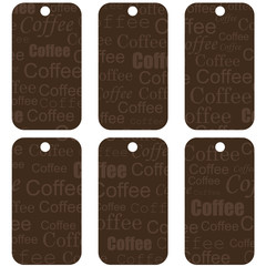 brown tags with coffee