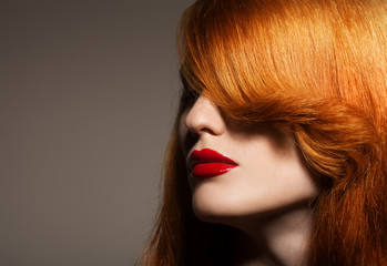 Beauty Portrait. Healthy Bright Hair