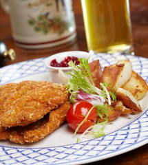 Schnitzel with salad