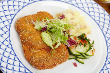 Schnitzel with salad