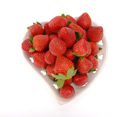 Strawberries in white bowl