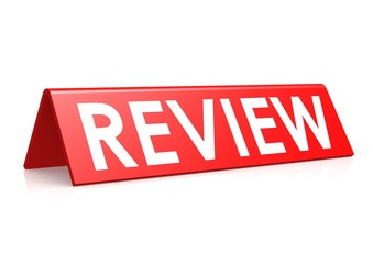 Review tag in red