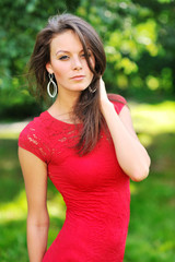 Beautiful girl portrait posing outdoors