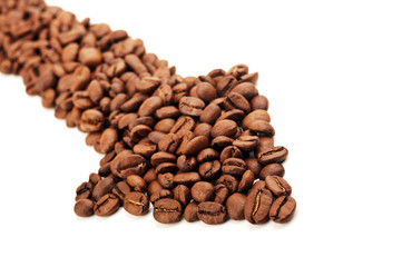 coffee beans arrow