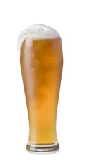 Glass of  beer with froth