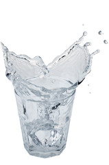 Water splashig of a glass