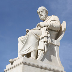 Ancient philosopher Plato in Athens, Greece