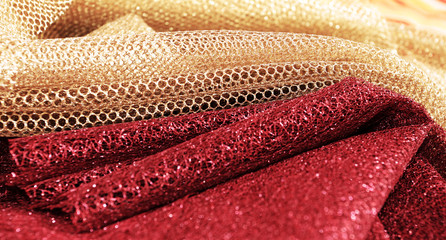 Golden and red fabric
