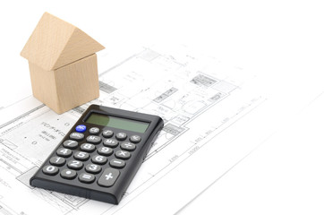 家　設計図　電卓