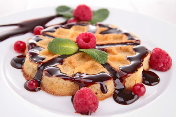 waffles with berries fruits
