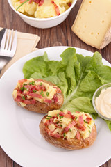 baked potato with bacon and cheese