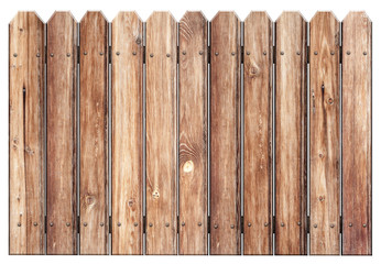 old wooden fence isolated on white