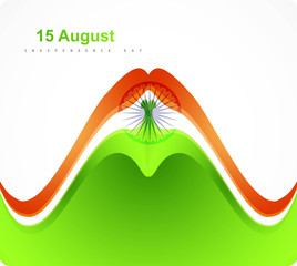 Obraz premium stylish Indian flag tricolor wave vector