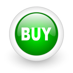 buy green circle glossy web icon on white background