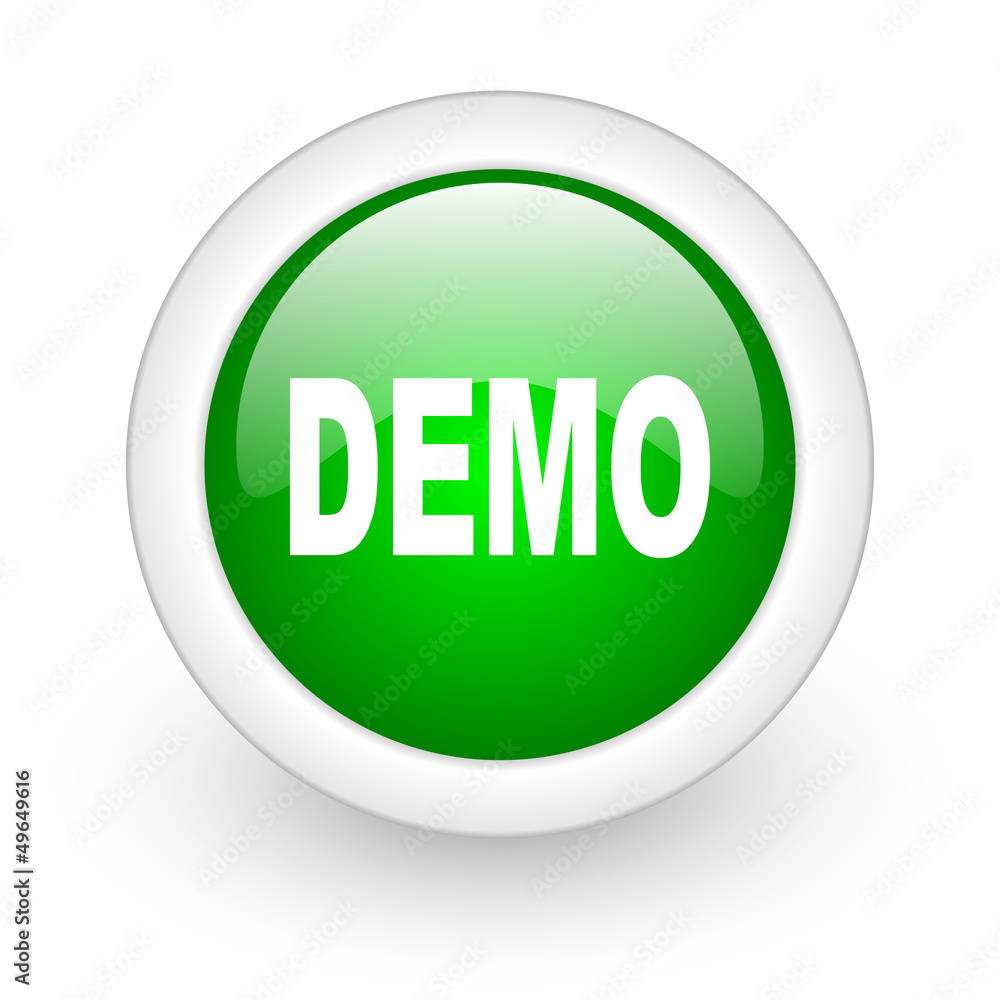 Aufkleber demo green circle glossy web icon on white background