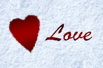 Herz und Love im Schnee