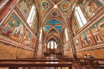 Deurstickers Assisi Dome Saint Francis Church interior view © Andrea Izzotti