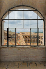 Assisi Dome Saint Francis Church view from interior window