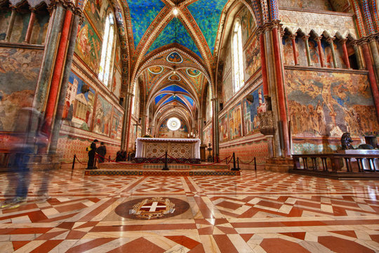 Assisi Dome Saint Francis Church interior view