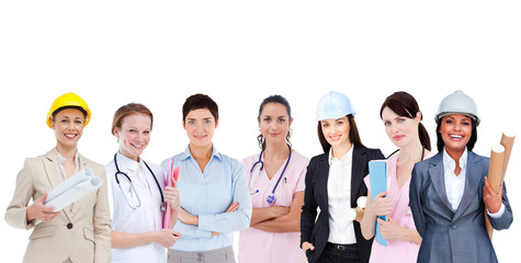 Happy female workers