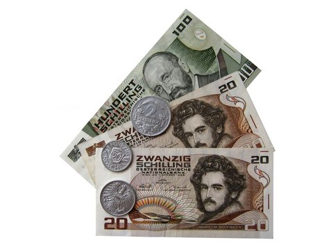 Австрийский деньги конца 20-го века.
