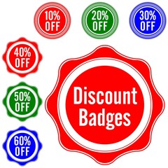 10%-70% OFF, Discount Badges