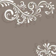 Beige vector background with floral ornament